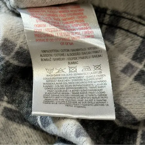 Tokyo Laundry Women’s Size M Black White Plaid Cotton Flannel Button Down Shirt Size M