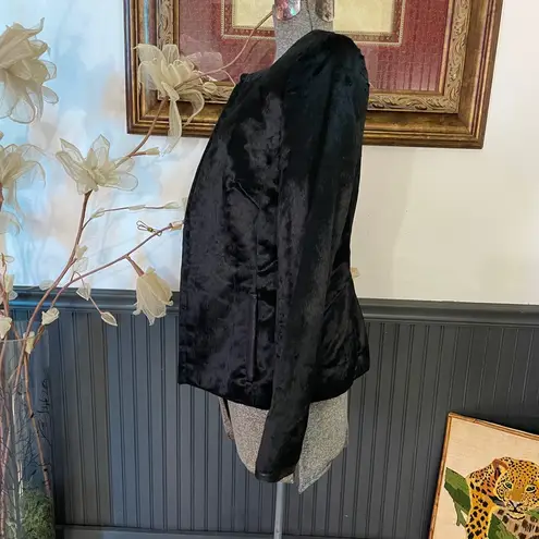 Doncaster DD Collection Faux Fur & Leather Blazer Jacket - Sz 4 💚🎀