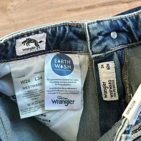 Wrangler NWT  Westward 626 Bootcut Jeans Two Tone Side Stripe Acid Size 24 / 34