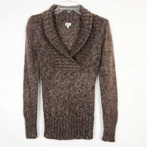 Suzy Shier Brown V-Neck Chunky Sweater Size Small