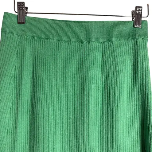 Line and Dot Celia Green Sleeveless Twist Front 2 Piece Ribbed Skirt Set Size L
