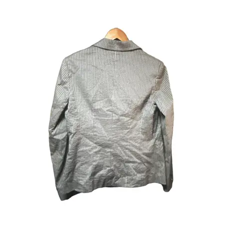 Rafaella Women Blazer Size 10 Brown White Striped