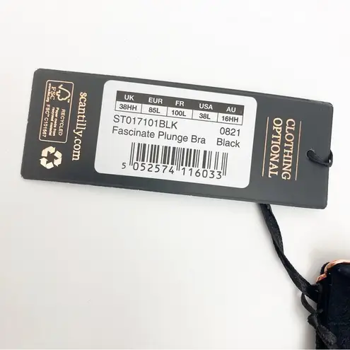 Scantilly By Curvy Kate Fascinate Plunge Bra Black Lace 38L Size undefined