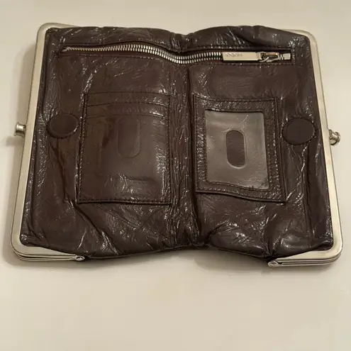 HOBO The Original Lauren Clutch Glazed Brown Leather Finish Wallet