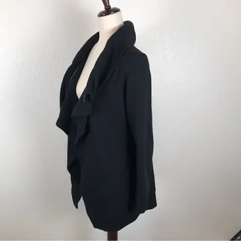 All Saints Dahlia black asymmetrical convertible sweatshirt jacket XS