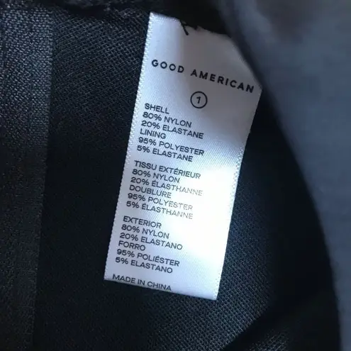 Good American  Black Scuba One‎ Piece Swimsuit Wet Suit Sleeveless Size Small New