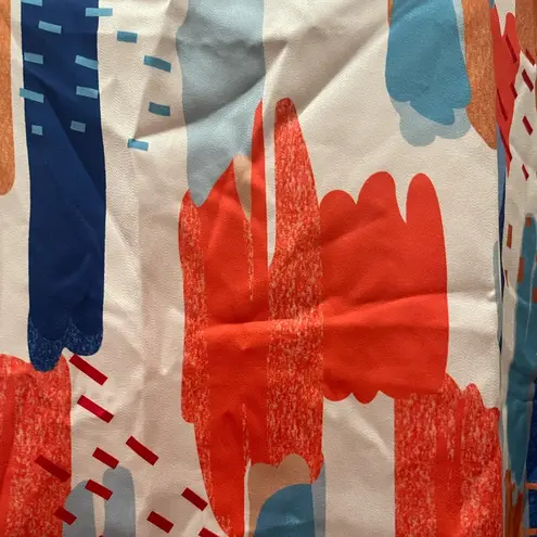 NWT women’s abstract design printed silky blouse size S