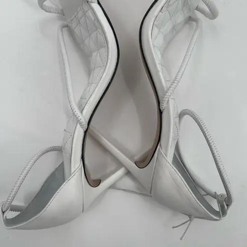 Schutz Gaiah Heels Size 11 White Strappy High Heel Bungee Cord Stretch Stiletto