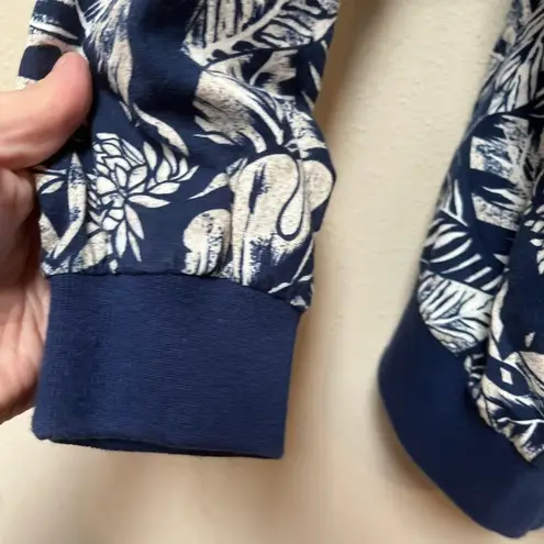 Catalina Vintage Collection Womens 1990s Blue Floral Leaf Blazer Jacket Small