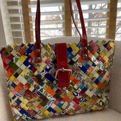 Nahui Ollin Candy Wrapper Bag Purse Red