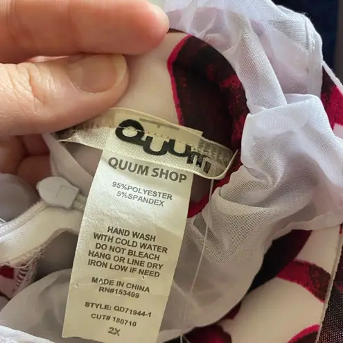 NWT Quum floral and lace detail scuba bodycon dress size 2X White