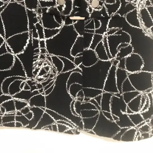 NWT Tumbleweed Western Wool Shaggy Soutache Textured Black White Vest Jacket Size L