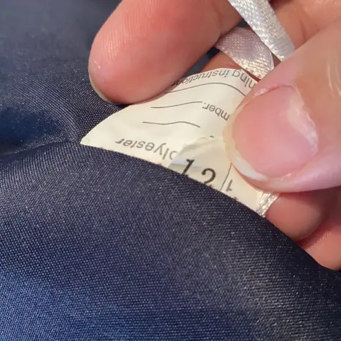 Women’s Navy Tea Length Formal Wedding Dress with Matching Jacket Size 12 NWOT Blue