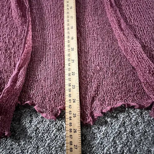 Soft Surroundings Sheer Knit Open Front Cardigan Pink Lightweight OS One Size