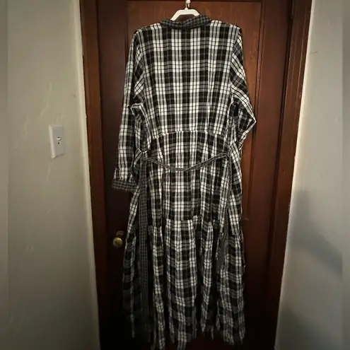 Eloquii  Plaid Button Front Maxi Dress Size 20