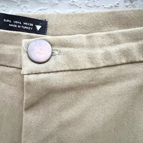 ZARA  khaki horse shoe cropped pants large