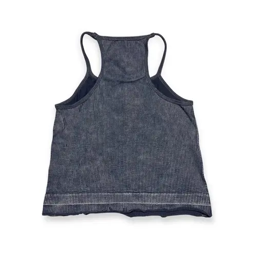 Aura Crop Tank Top Women’s Size M/L Ribbed Stretch Sleeveless | Dark Blue