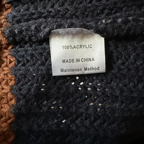 Merokeety Color Block Chunky Knit Sweater Cozy Striped Pullover Winter Casual M