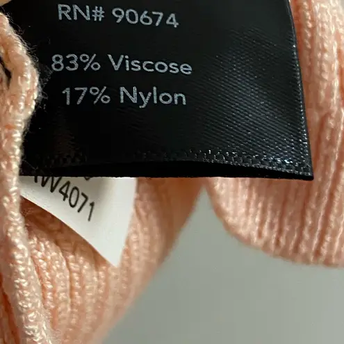 Boston Proper  peach ribbed knit 1/4 zip sweater Medium