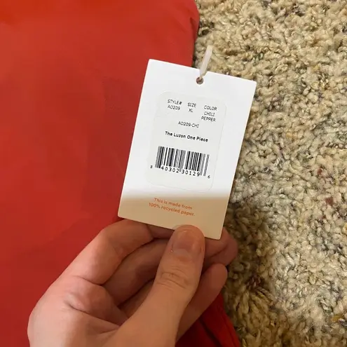 NEW Andie Size XL The Luzon One Piece Swimsuit Chili Pepper Halter High Neck Red