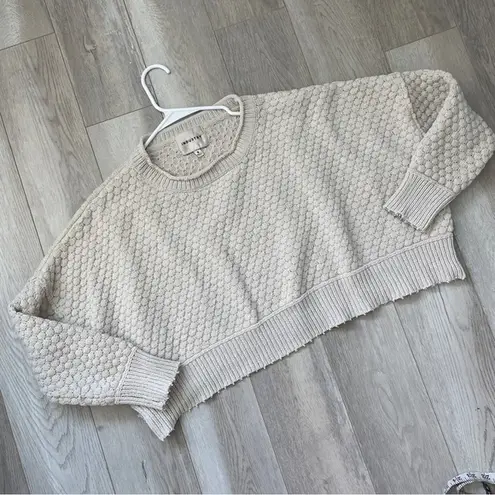 Industry Republic Clothing Cropped Sweatshirt womens Cream (small) scallop comfy