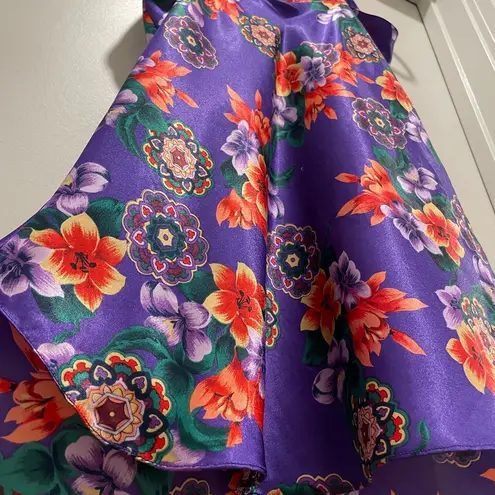 VTG 90s Fairycore Purple Multicolored Floral V