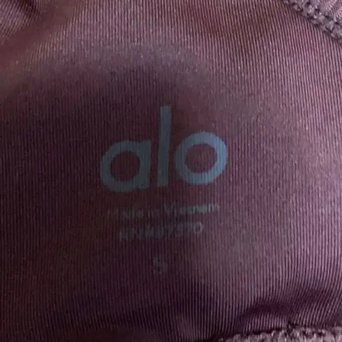 Alo Yoga Togetherness Red Cutout Back Ribbed Knit Padded Sports Bra Top Size S