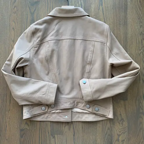 Reiss NWT Piper Leather Jacket in Neutral Size UK14/US10