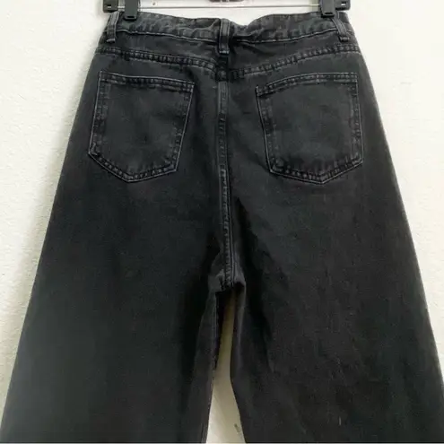 DAZY Black Washed Denim High Waist Wide Leg Baggy Jeans Size XL