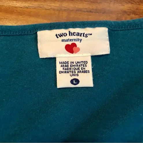 Two Hearts Maternity Women’s Blouse in Turquoise with a Ruffle Design Size Large Blue