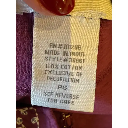 Soft Surroundings Dress Women Small Petite Purple Embroidered Beaded Boho