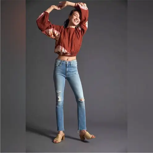 MOTHER Denim Mother Mid Rise Dazzler Ankle Fray Jeans, Weekend Kittens Wash, Distressed Denim