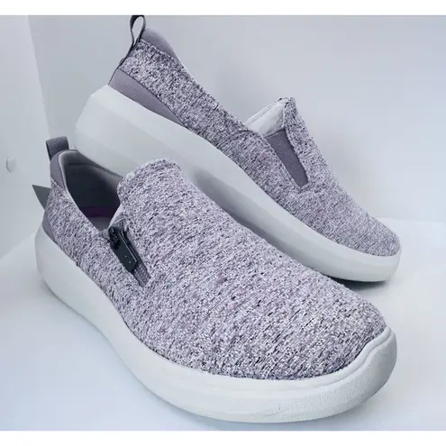 Ryka Slip-On Shoes with Zip Detail Ally Heathered Pink Taupe Women’s Store Worn