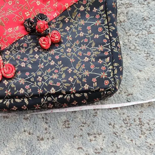 Vintage Mingenifer Chinese Silk Purse Shoes Set Red Black 6