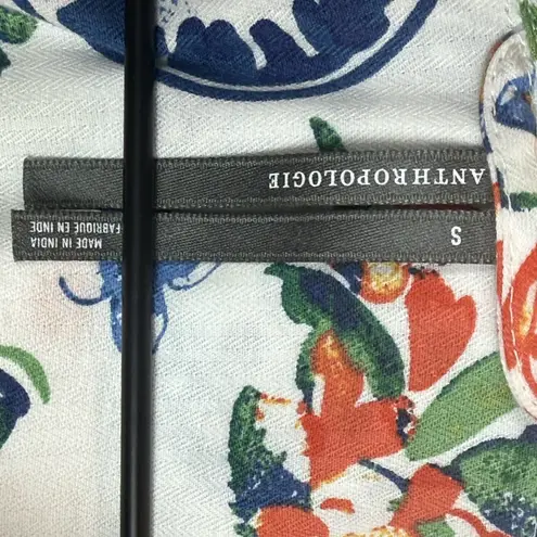 Anthropologie  LyreBird Cloud Flannel Pajama Set Top Bottom Ivory Fruit Flora S - Image 11