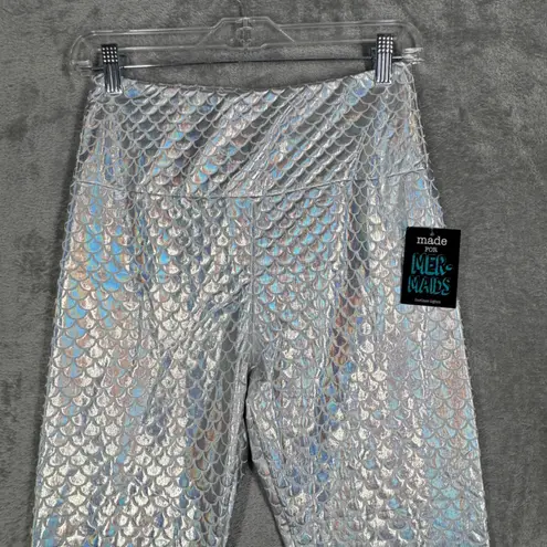 Made for Mermaids Leggings Silver Women Medium Mermaid Scale Festival Shiny Size undefined