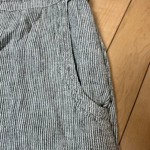 Caslon NORDSTROM Linen Blend Pinstripes Lace Trim Drawstring Shorts Size Medium