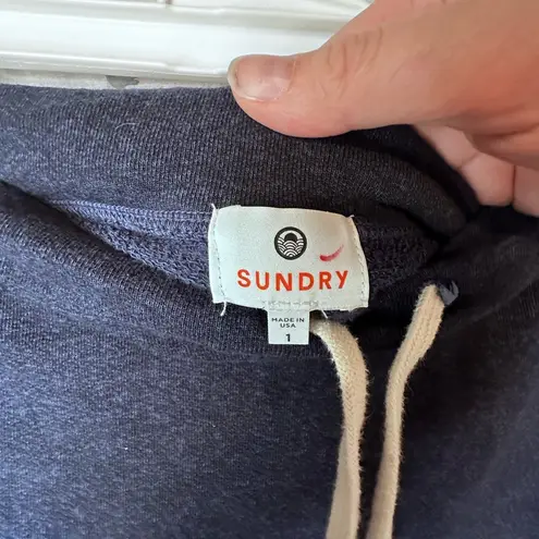 Sundry navy blue cotton size 1 Asymmetrical raw hem