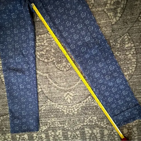 Les Olivades Women’s Size 38 S Monogram Block Print Blue Patterned Pants