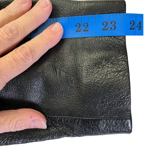 Quiet Luxury Lightweight Leather Trench Coat Black Long Women's L (A6) Minimal Size undefined