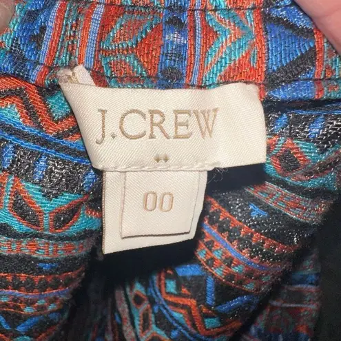 J Crew brocade striped elastic waist 00 preppy shorts Red