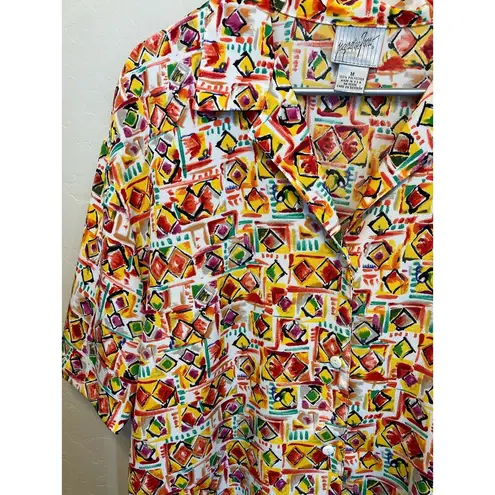 American Vintage Jaqueline Ferrar 90s Vintage Funky Button Up Blouse Oversized Medium