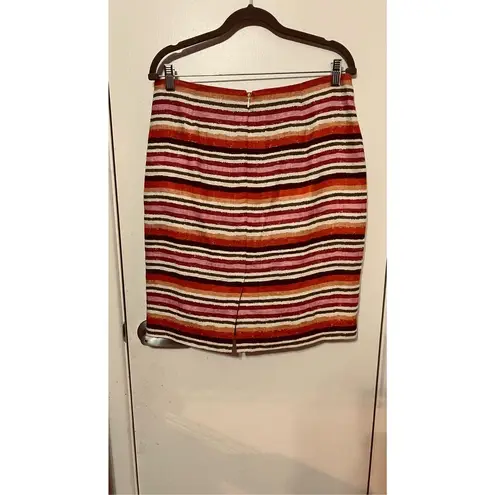 Talbots  Multicolor Stripe Linen Pencil Skirt Size 6