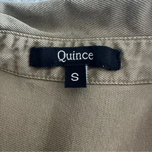 Quince Vintage Wash Tencel Camp Shirt Olive Green Size S