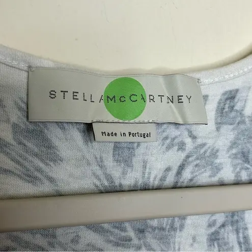 Stella McCartney Sleeveless Tank Top White Blue Stripes Floral Print Womens 40