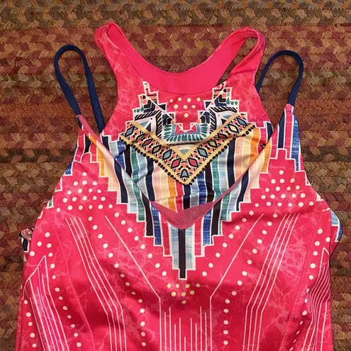 LUCKY IN LOVE PRETTY IN INK PINK BRALETTE TANK ACTIVE TENNIS GOLF