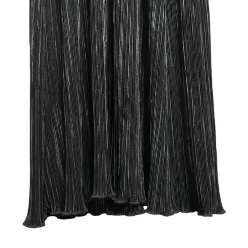 Alexis Pleated Tiered Strapless Maxi Dress, Black, Size XS