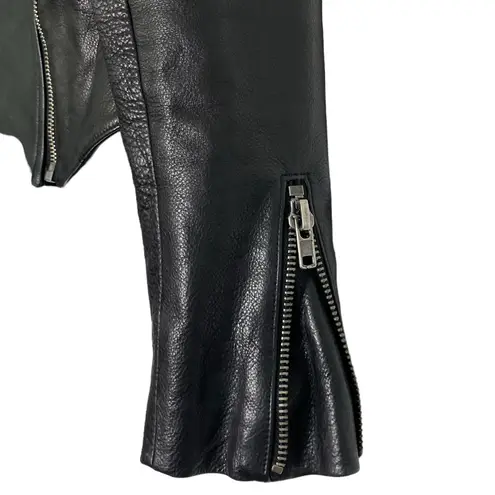 ALC Frank A.L.C. Black Leather Asymmetrical Zip Jacket Leonardo