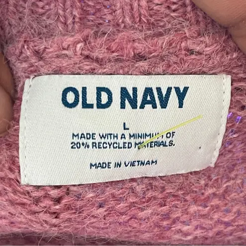 Old Navy  | Pink Oversized Crewneck Knit Sweater Sz L