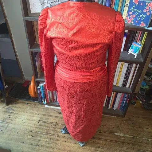 Saylor Farrow V-neck night out long sleeve Flame midi dress